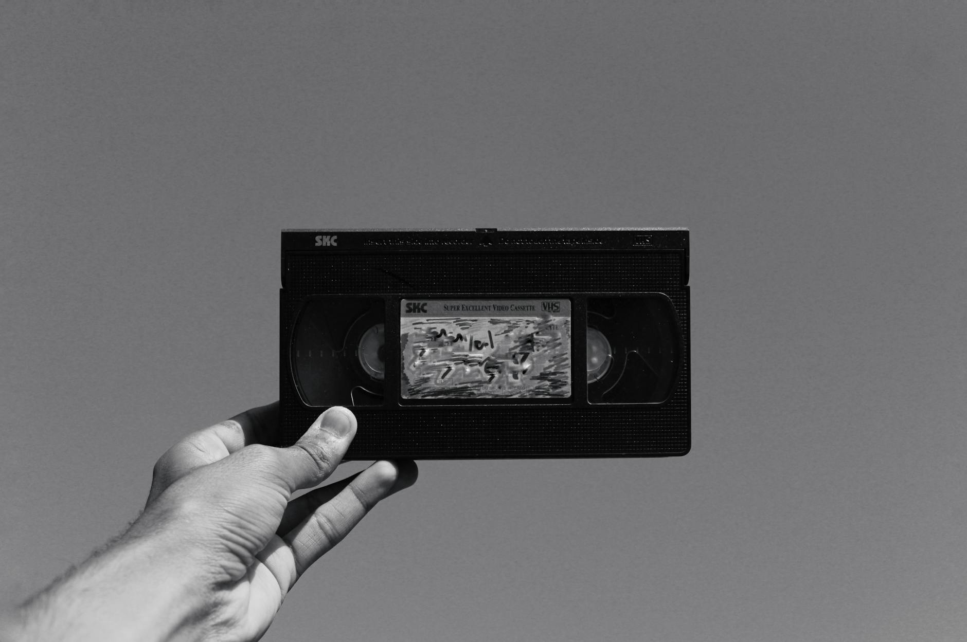 Grayscale Photography of Vhs Video Cassette · Free Stock Photo