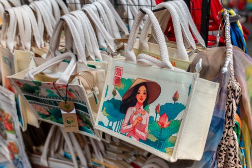 Artistic canvas tote bags