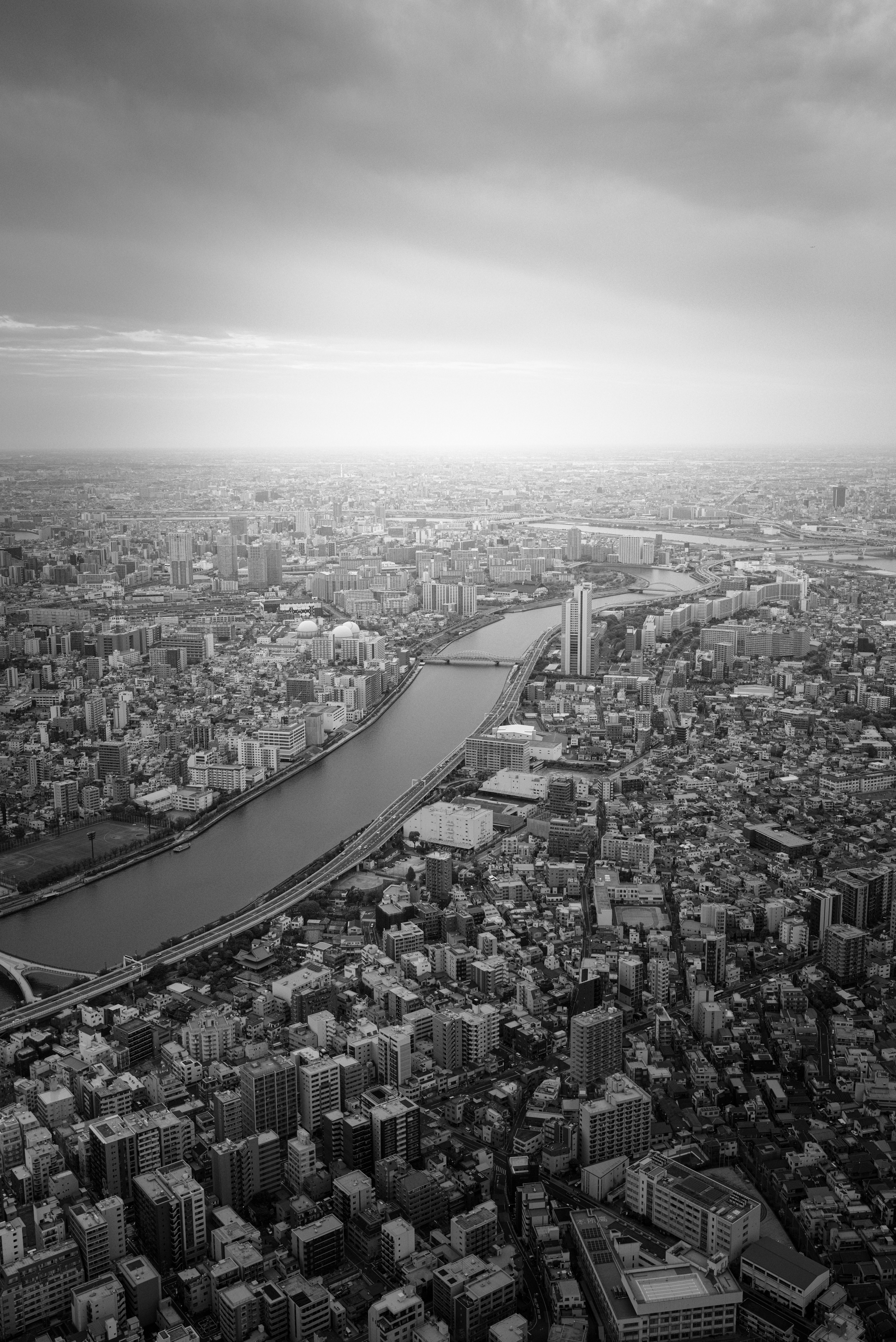 Stunning Black and White Aerial View of Tokyo Skyline · Free Stock