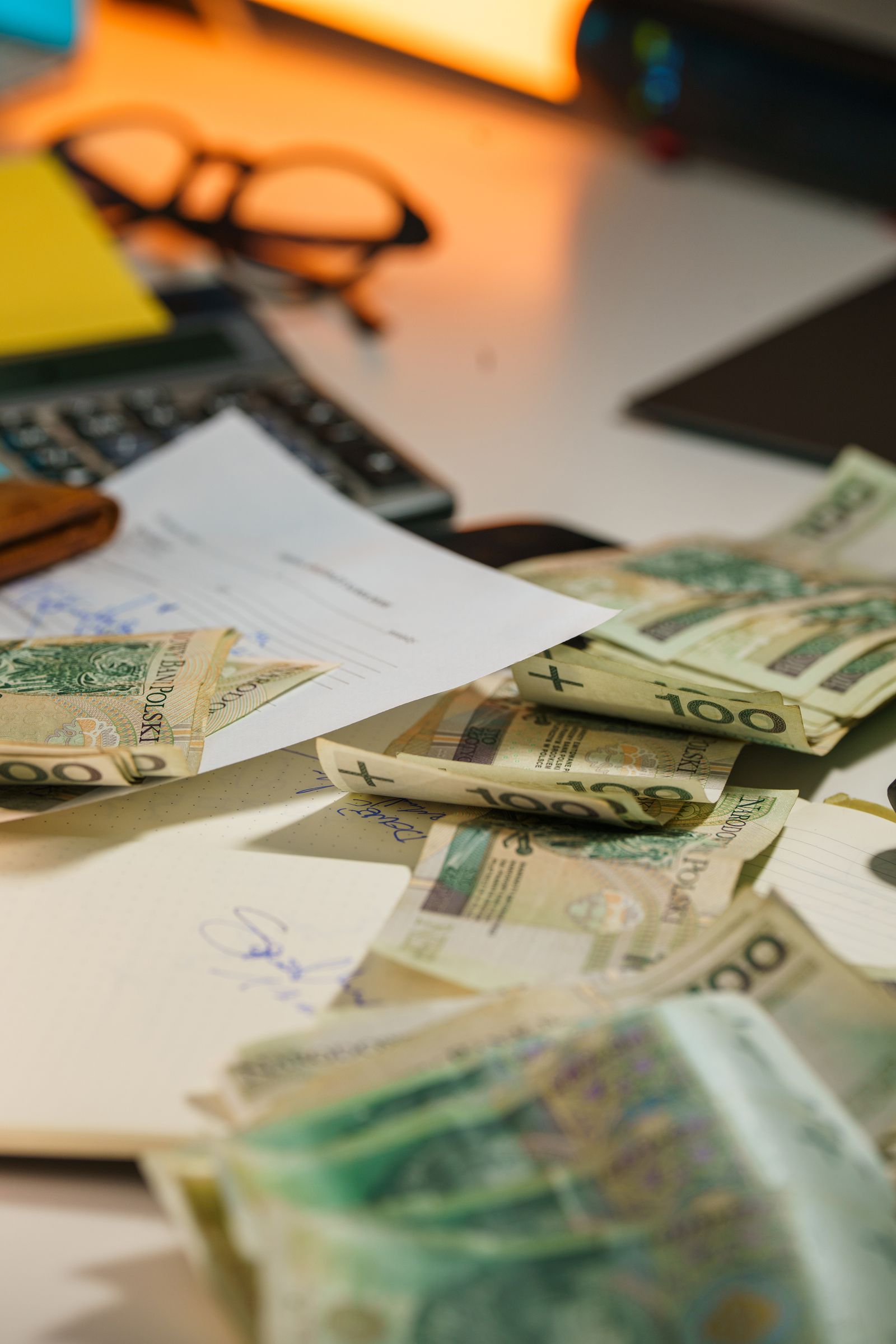 Polskie złote i dokumenty finansowe przed podpisaniem umowy
