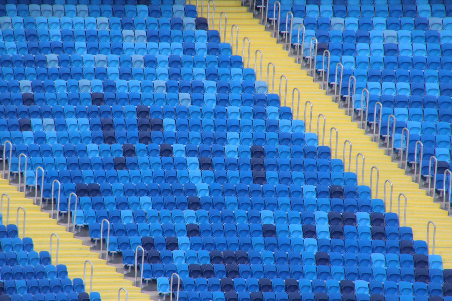 Dublin’s Aviva Stadium prepared for a college football opener, with empty seats beneath bright evening lights