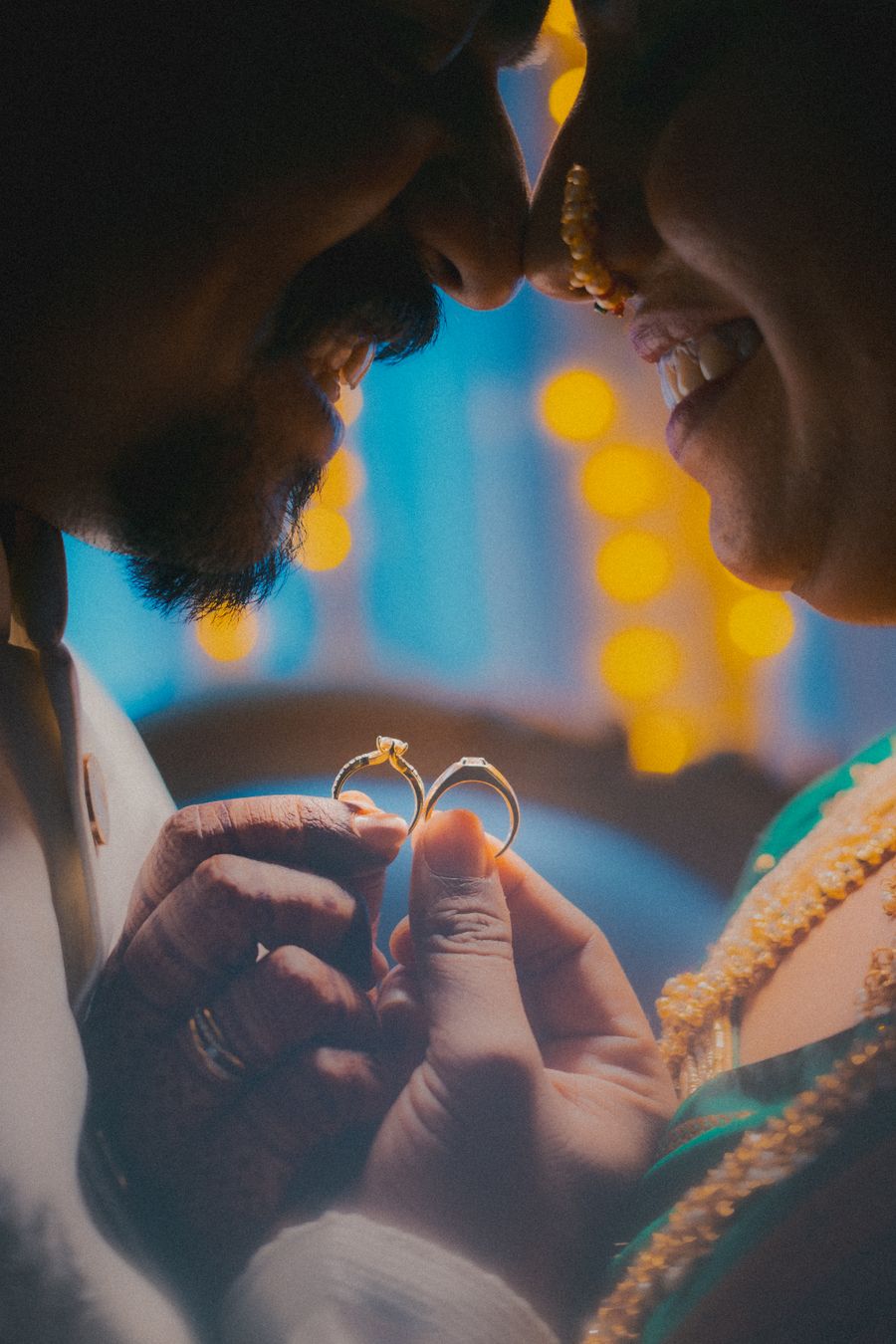 Indian couple during a pre-wedding engagement moment