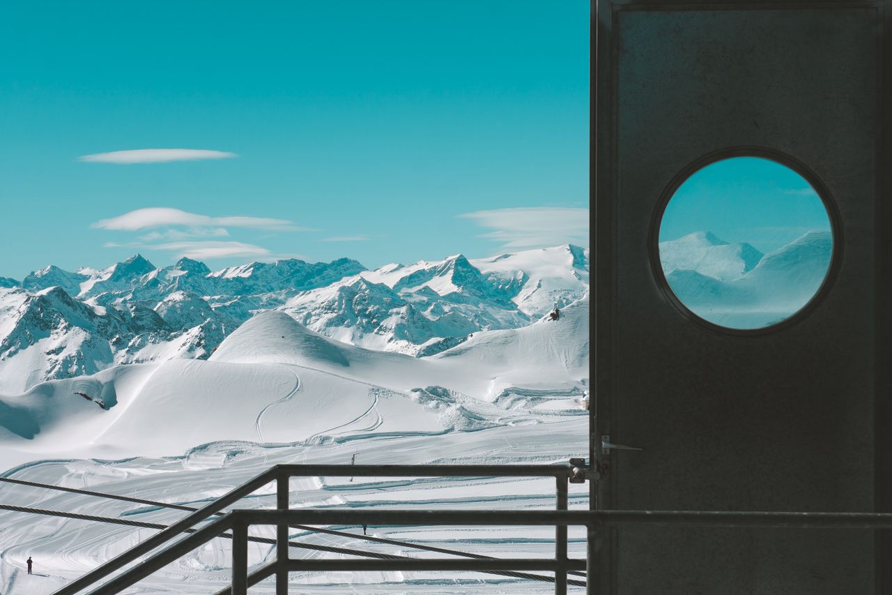 stunning snowy alpine landscape in zell am see viewed through a unique