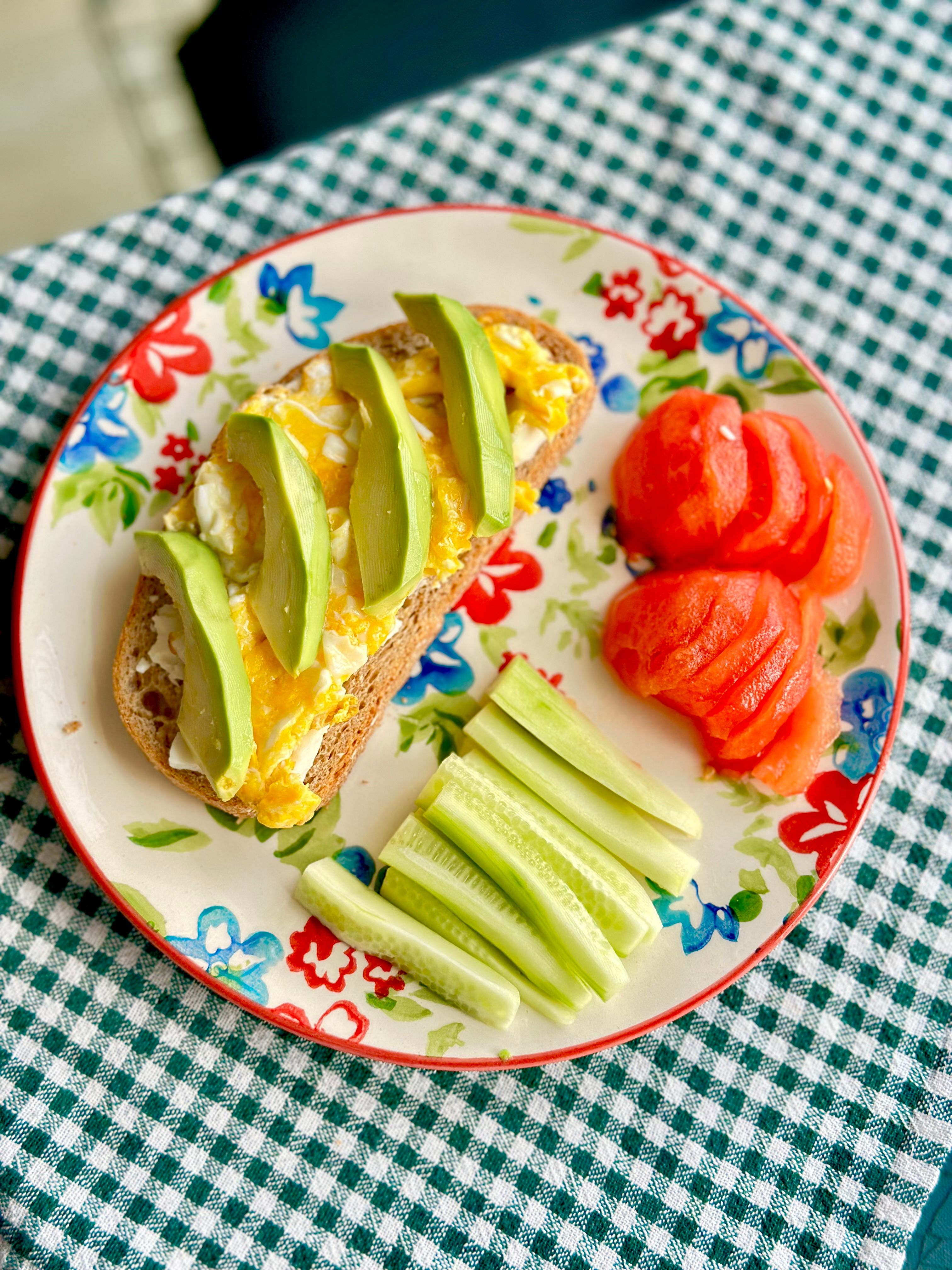 Colorful Breakfast Plate with Avocado Toast · Free Stock Photo