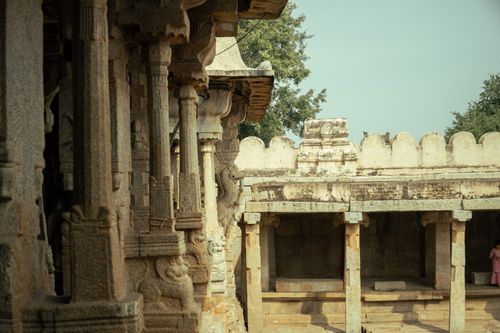 Free Explore the detailed stone architecture of Lepakshi Temple, Andhra Pradesh, showcasing rich cultural heritage. Stock Photo
