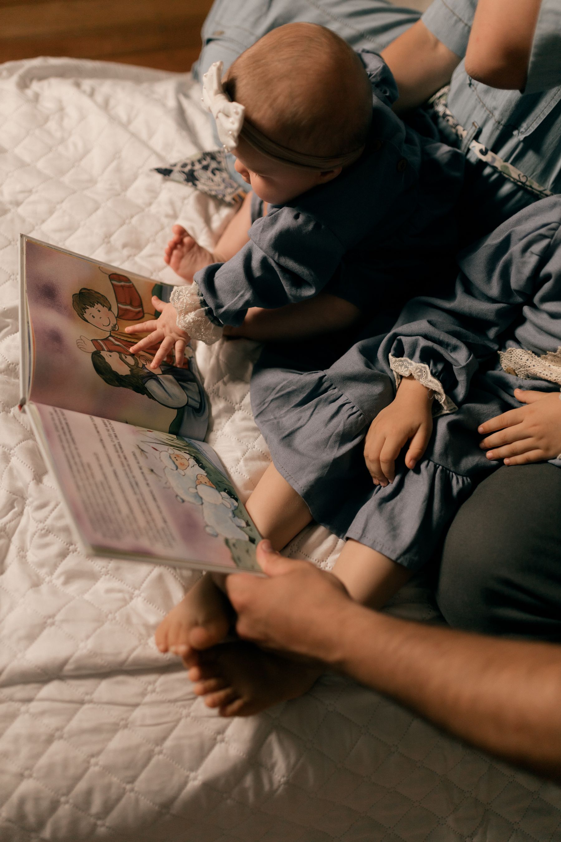 Family sharing a cozy moment together