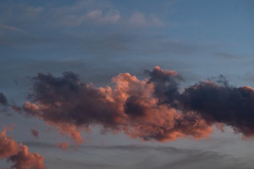 Free Captivating evening sky with colorful clouds during sunset in Mashhad, Iran. Stock Photo
