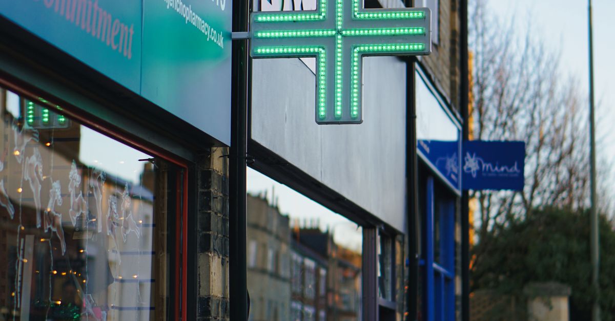 A pharmacy storefront in United Kingdom