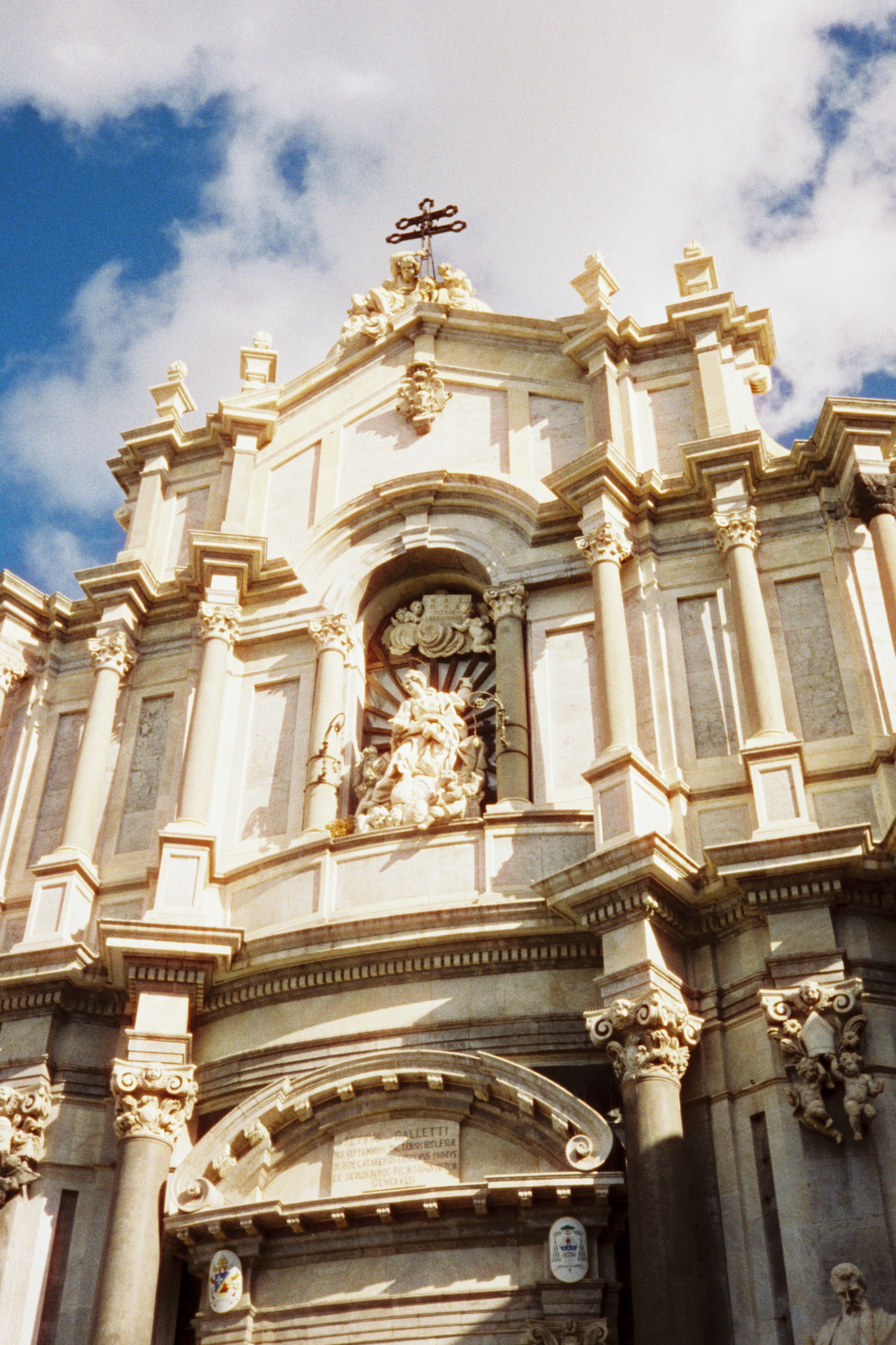 Baroque Cathedral Facade Under Blue Sky in Sicily · Free Stock Photo
