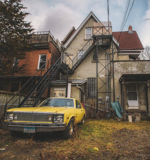 Photo Of Yellow Abandoned Car