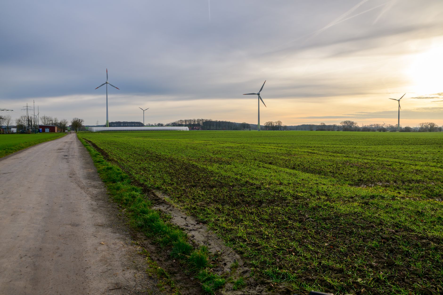 Windkraftanlage als Symbol für den Wandel zur klimaneutralen Wirtschaft