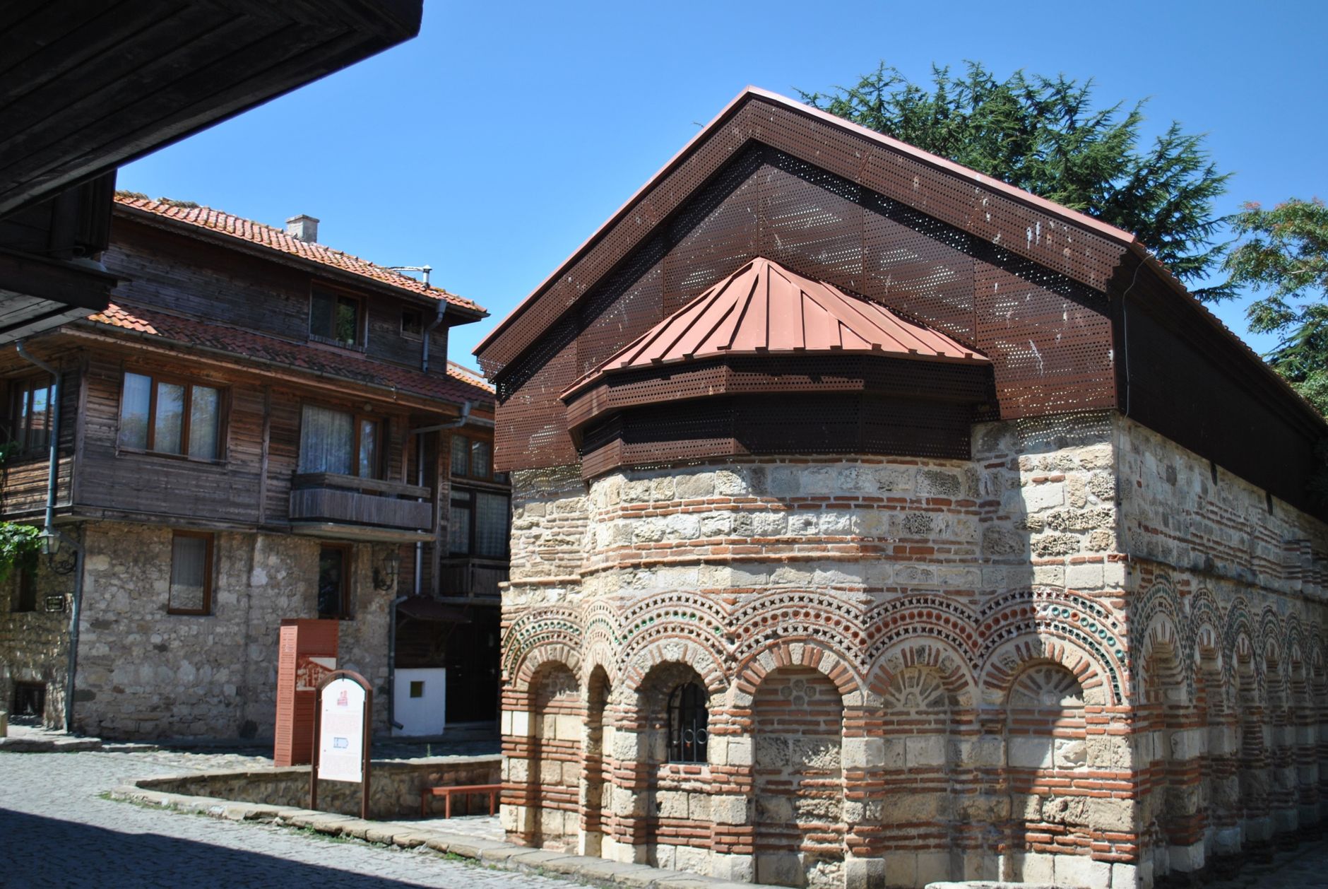 Capture of a Byzantine-style church in Nesebar, showcasing ancient architecture. โ photo by Valeria Drozdova / Pexels
