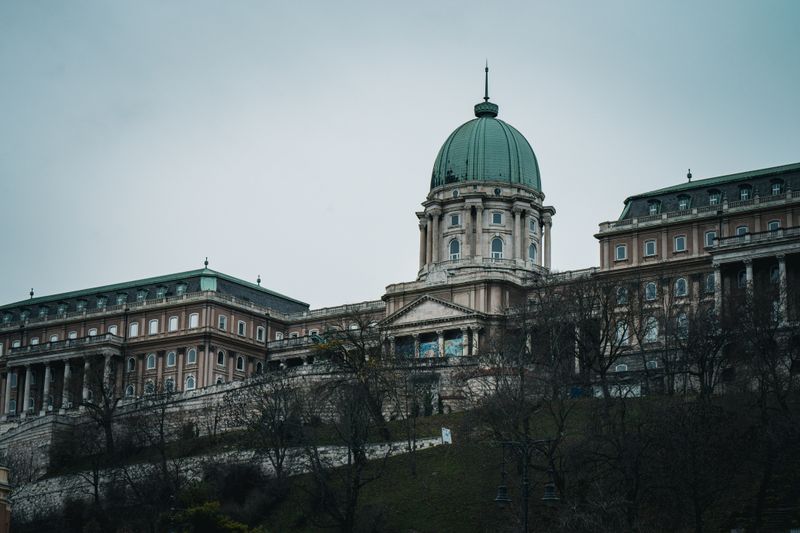 Buda Castle palace facade above the Danube