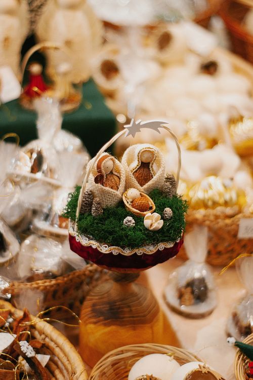 Free Beautiful handcrafted nativity scene featuring rustic materials, perfect for Christmas decor. Stock Photo