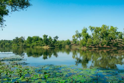 Free Beautiful natural landscape of Madhabpur Lake in Kamalganj, Sylhet with lush greenery and calm waters. Stock Photo