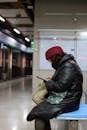 Woman on Phone in Nanjing Metro Station