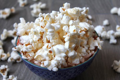 Popcorn in Ceramic Bowl