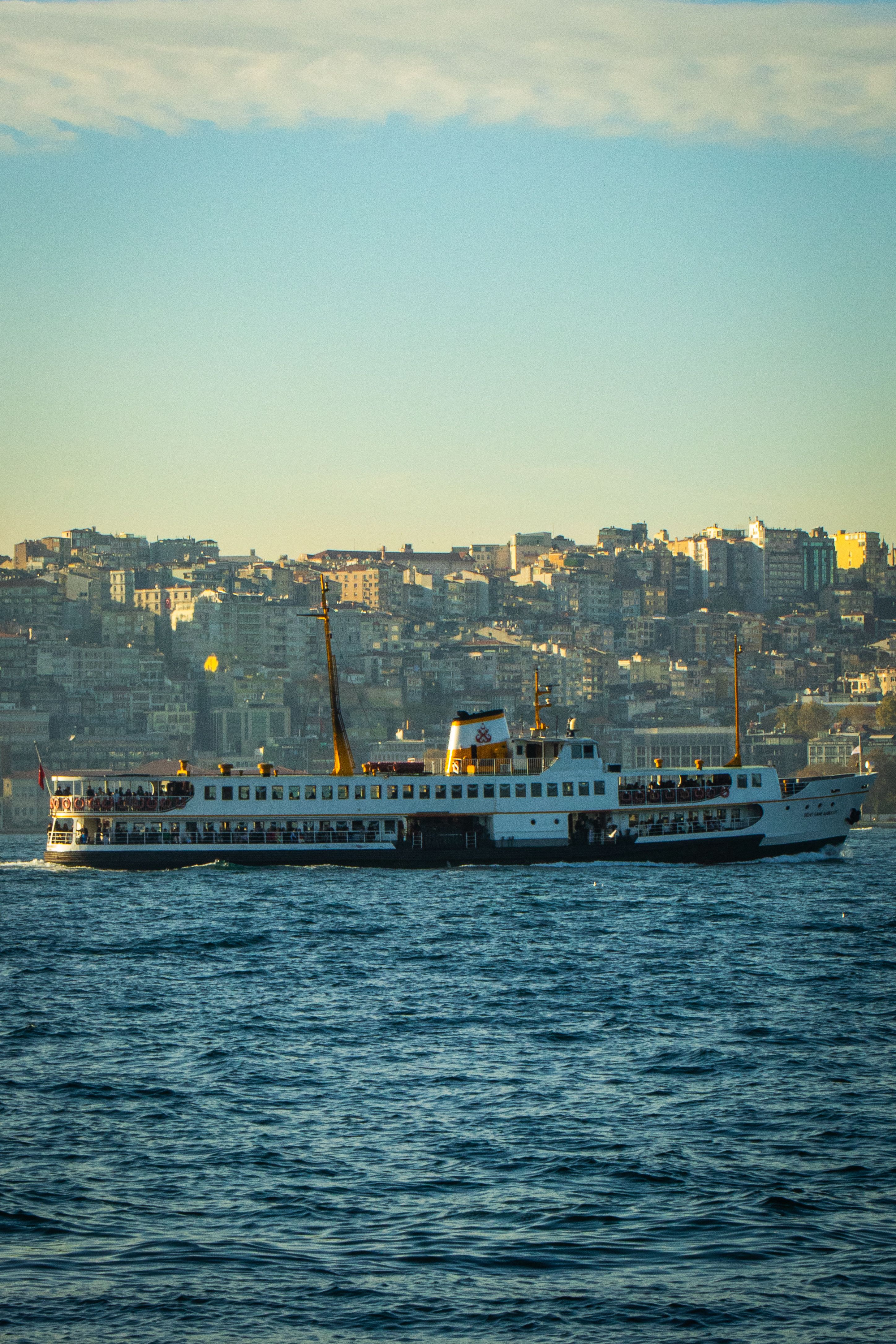 Ferry Crossing with Cityscape Background in Istanbul · Free Stock Photo