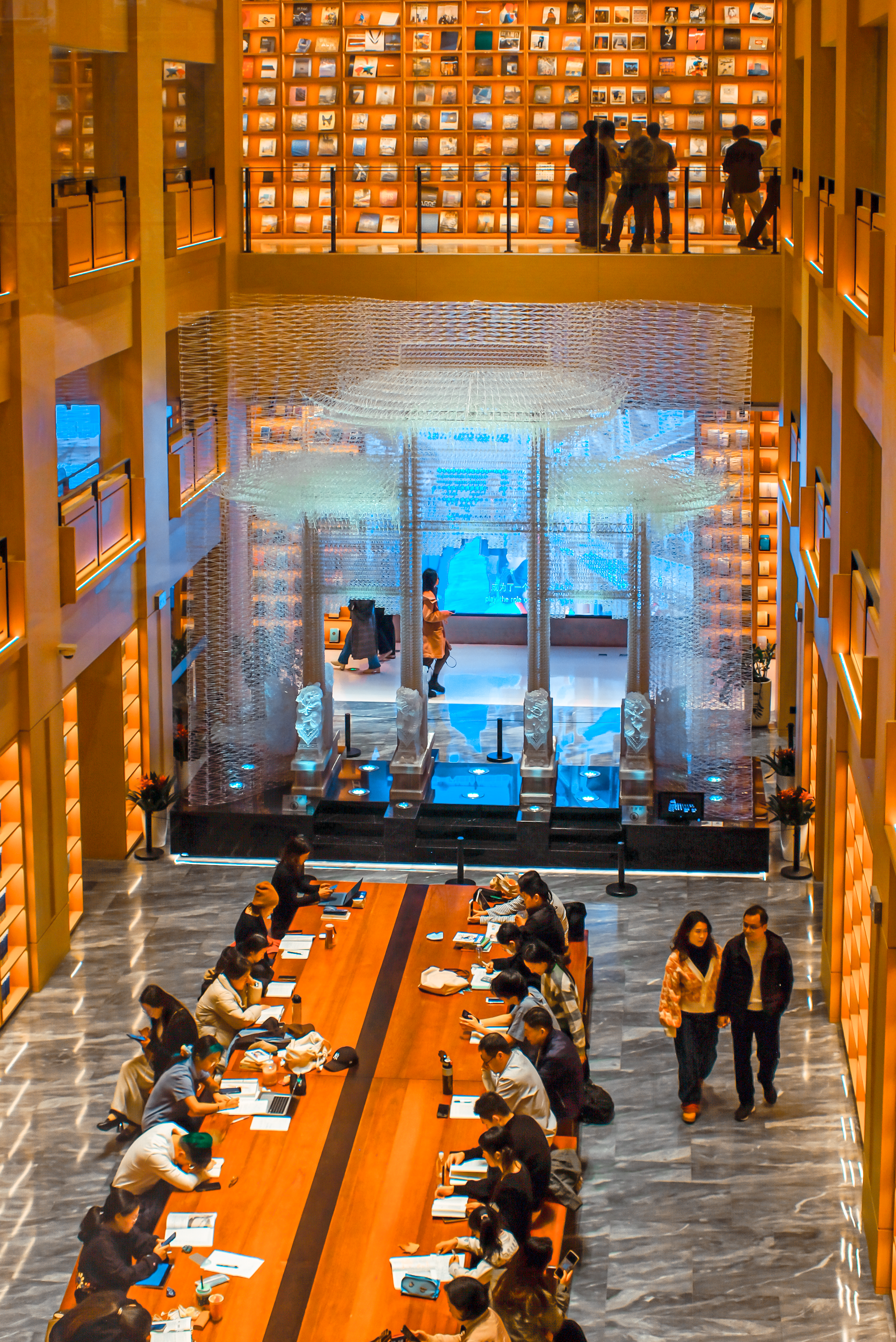 Modern Library Interior with Studying People · Free Stock Photo