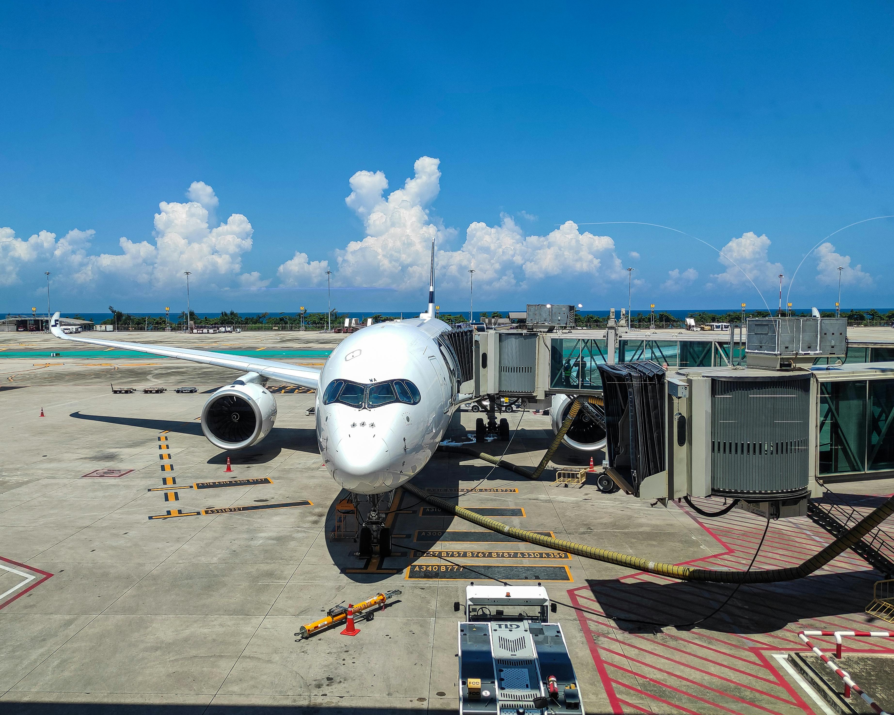 commercial airliner at phuket airport