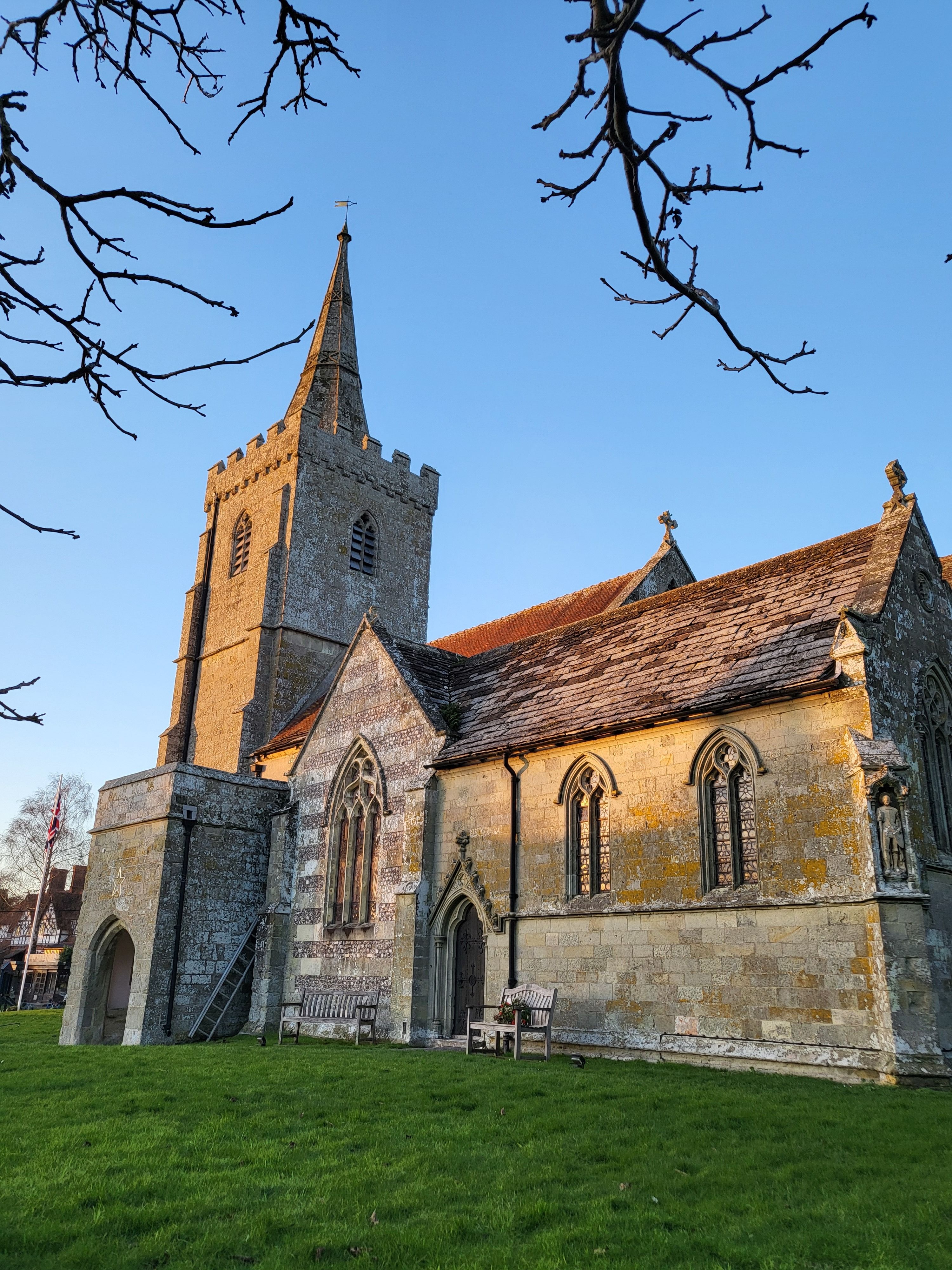 Historic Stone Church at Sunset in Countryside · Free Stock Photo