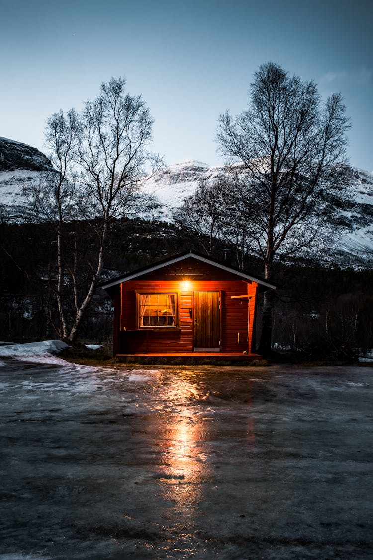 House With Turned-on Light