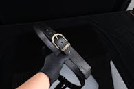 Elegant Leather Belt with Gold Buckle Display