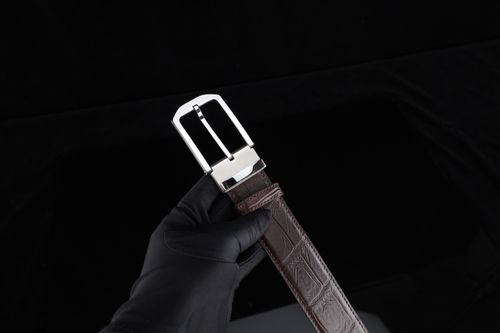 Free Classic brown leather belt featuring a sleek silver buckle, ideal for formal attire and special occasions. Stock Photo