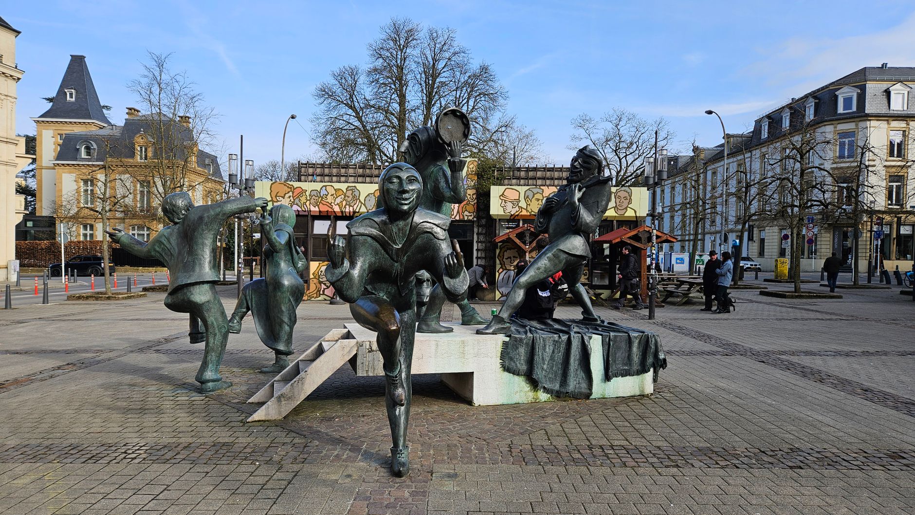 Farmers market stall on Place Guillaume II in Luxembourg City