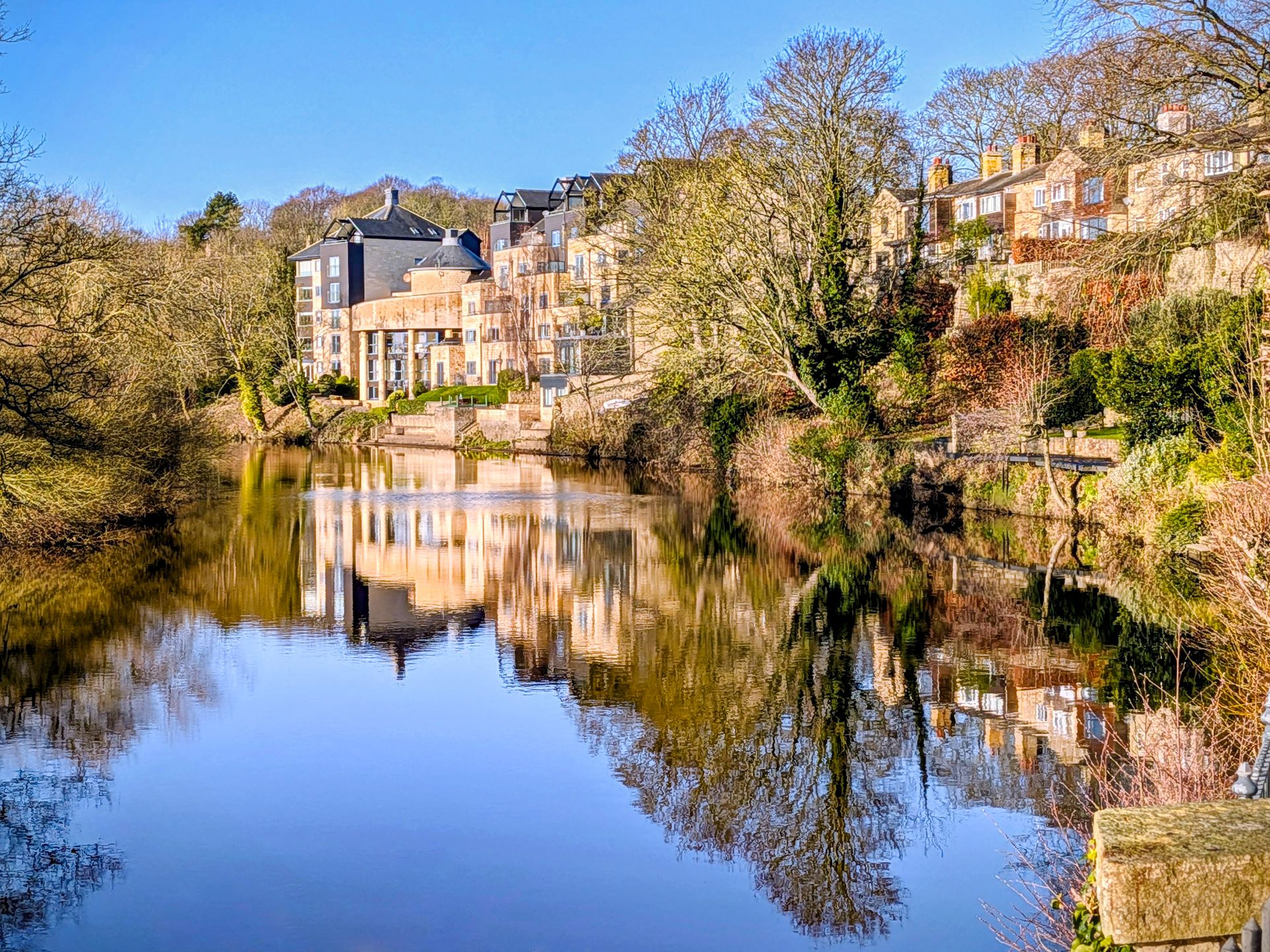 Harrogate town centre showing the Stray parkland and period architecture