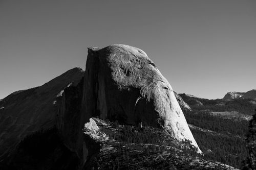 Free Stunning black and white view of Half Dome in Yosemite National Park during the day. Stock Photo