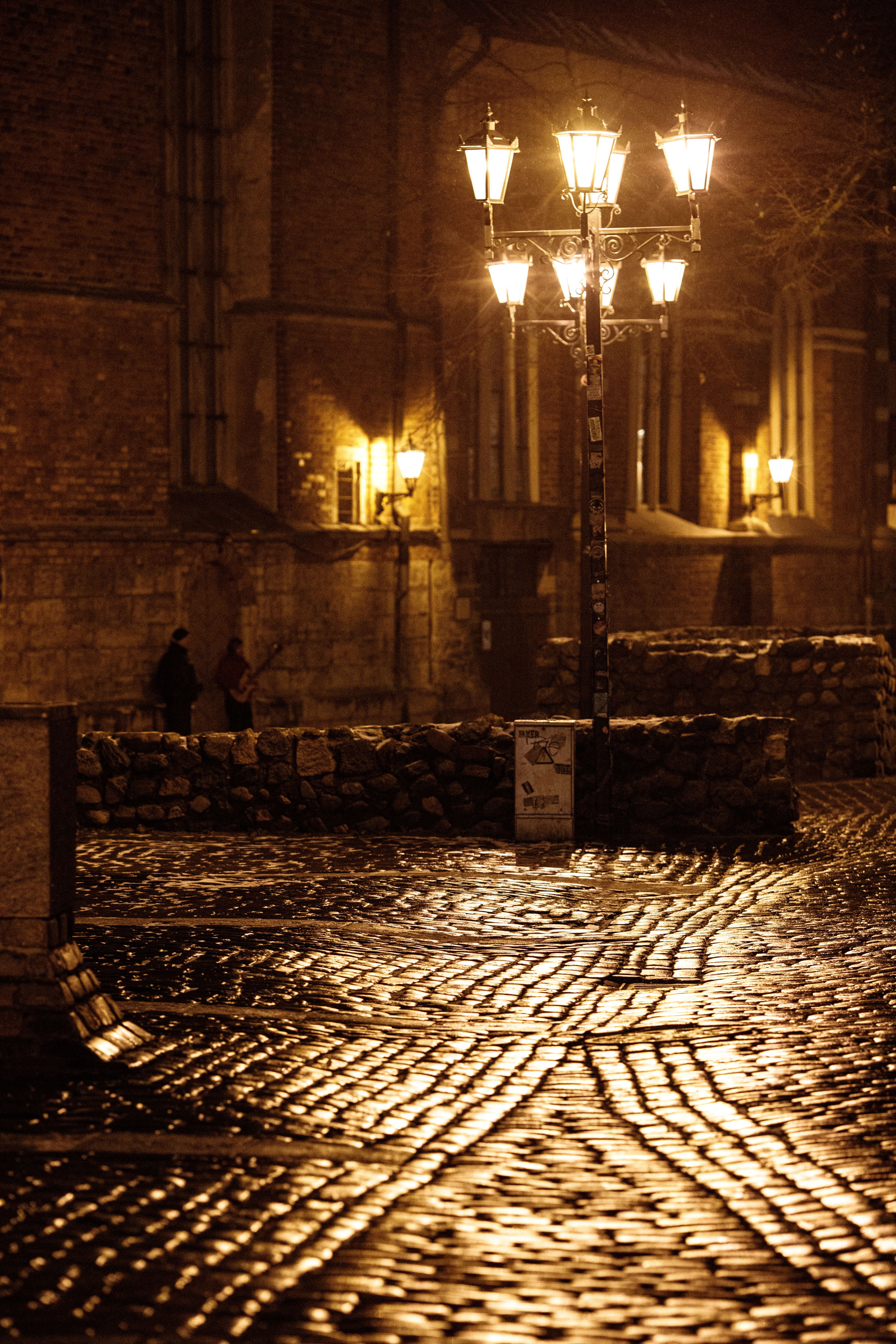 Charming Old Town Cobblestone Street at Night · Free Stock Photo