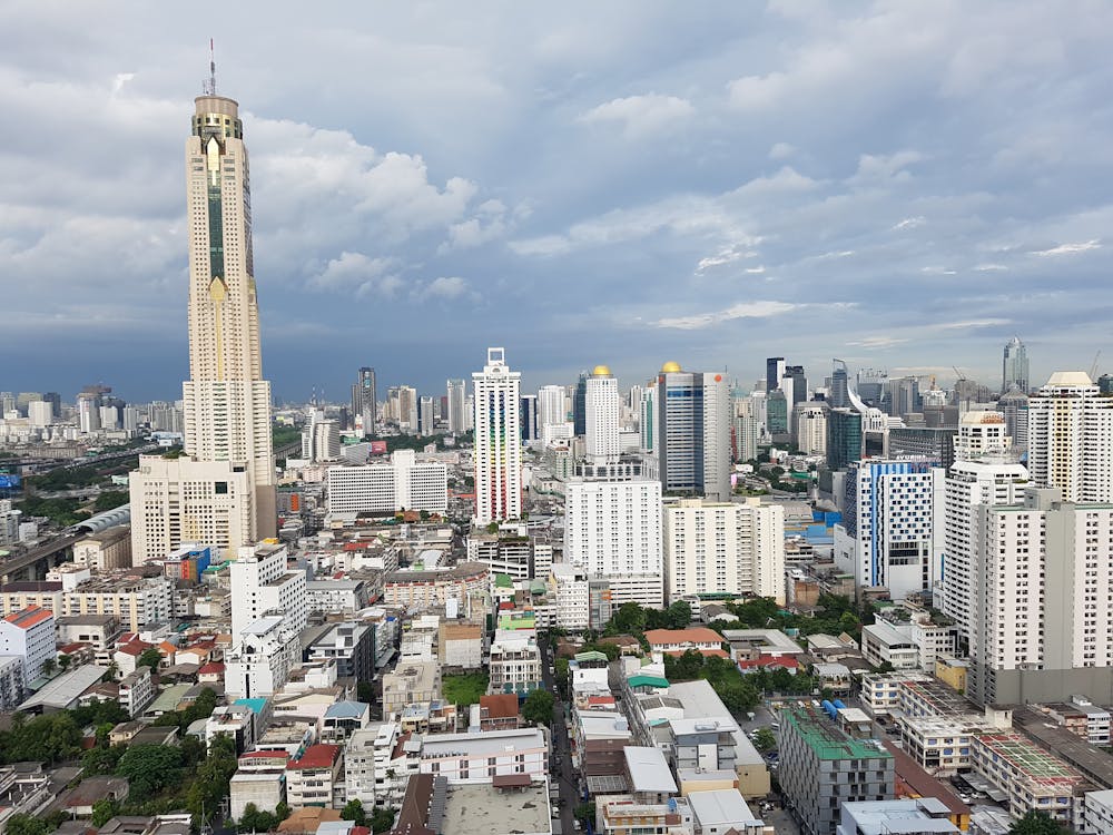 Free stock photo of bangkok, dark clouds, skyscrapers Stock Photo
