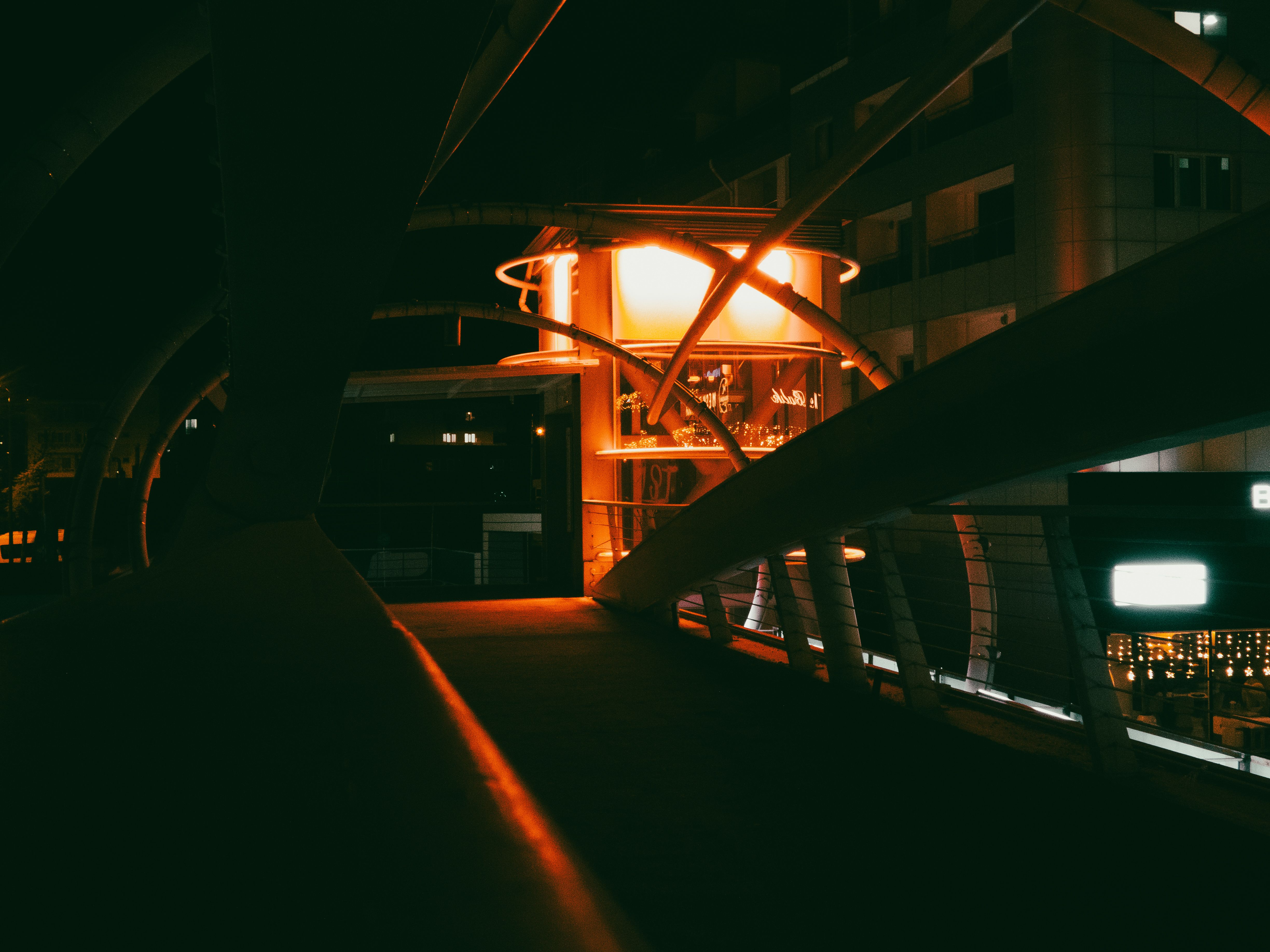 Contemporary Urban Bridge at Night · Free Stock Photo