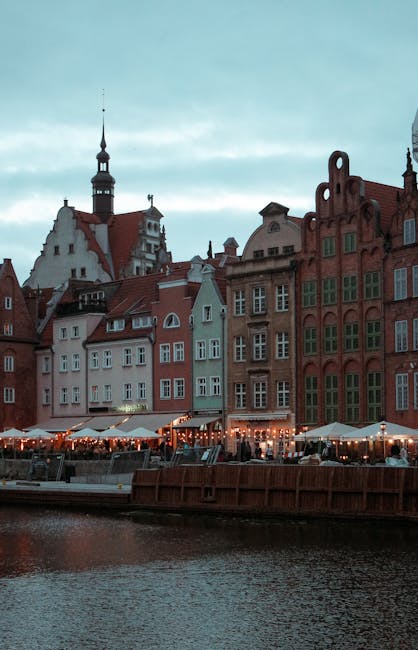 Gdansk - kolorowe kamienice nad Motlawa