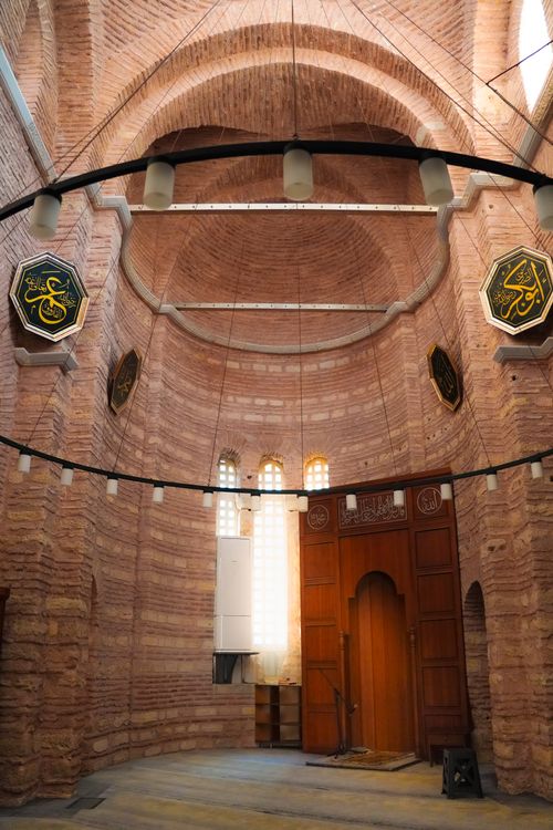 Free Explore the beautiful architecture and serene ambiance inside an Istanbul mosque. Stock Photo