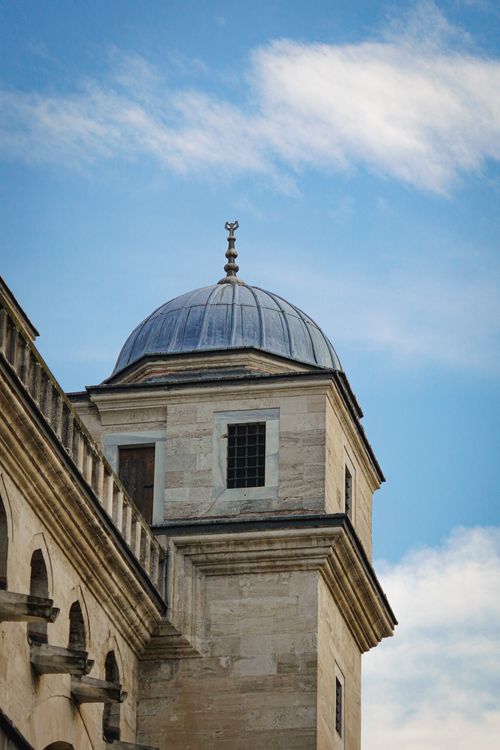 Free Explore the intricate details of Islamic architecture captured in this stunning Istanbul mosque. Stock Photo