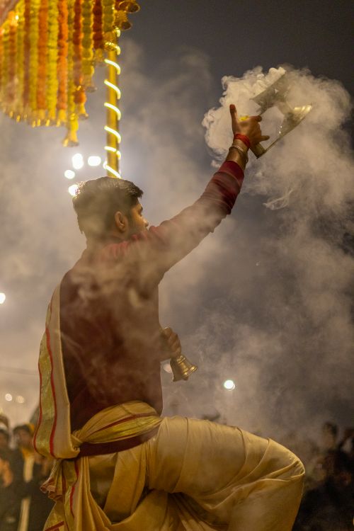 Funky Ritual Traditional Traditional Indian Ritual with Smoke and Light · Free Stock Photo