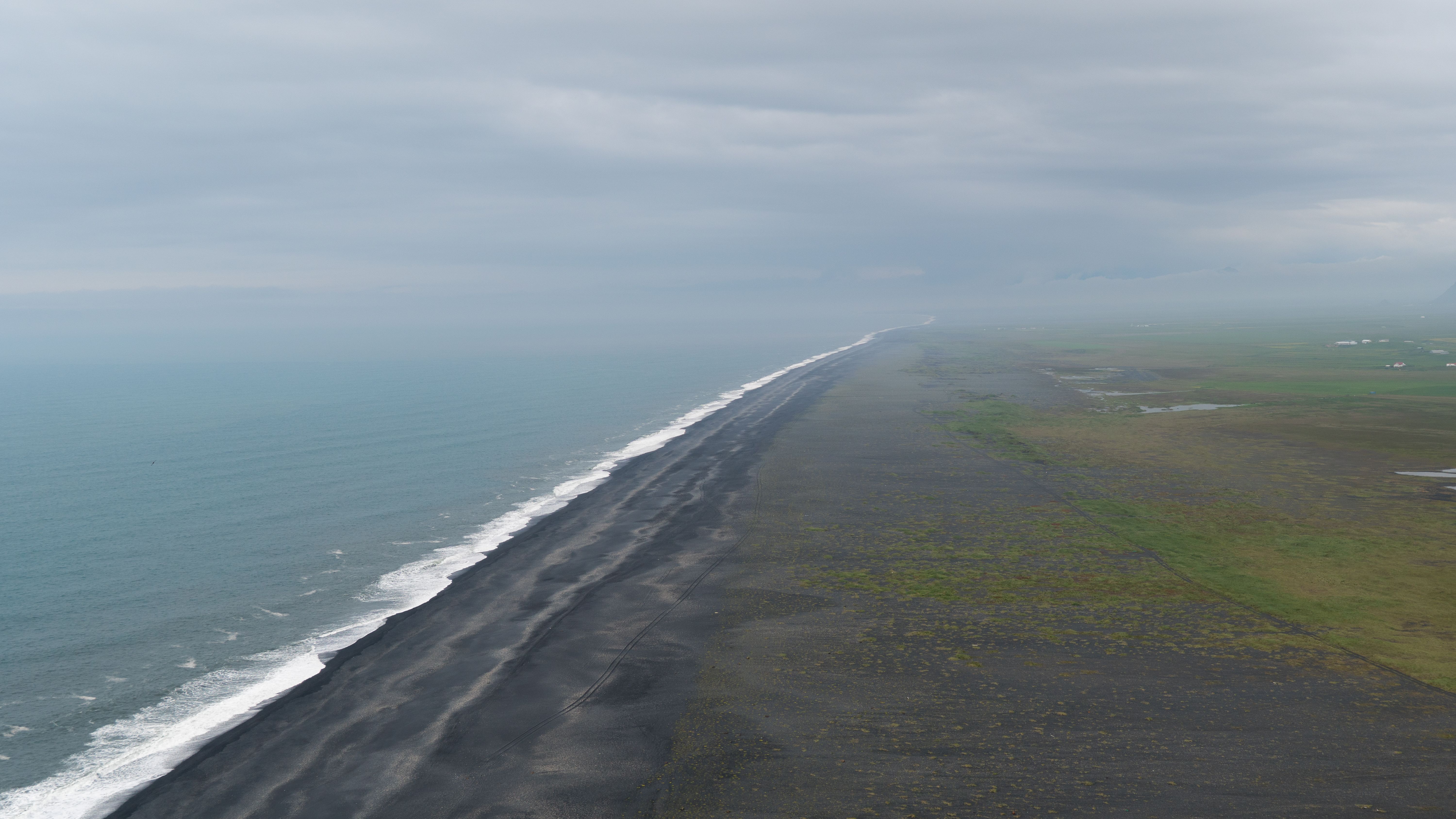 Aerial View of Black Sand Beach in Iceland · Free Stock Photo
