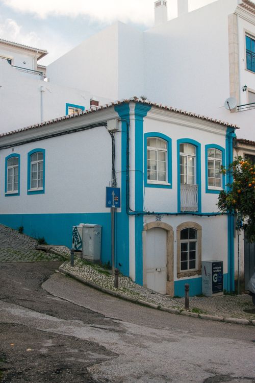 Free Explore the colorful charm of traditional Portuguese architecture in Lagos, Portugal's old town. Stock Photo