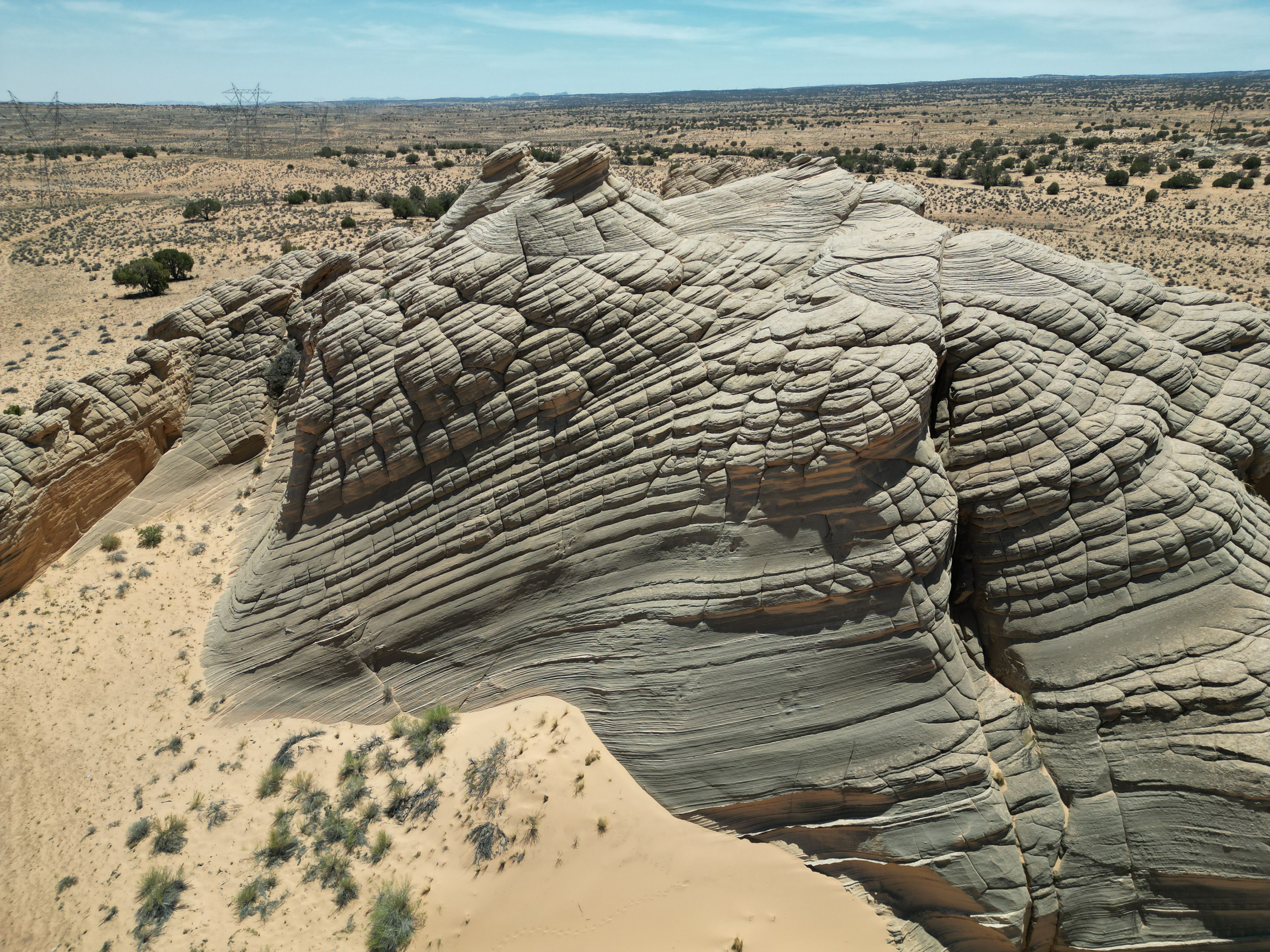 Aerial View of Unique Sandstone Formation in Desert · Free Stock Photo