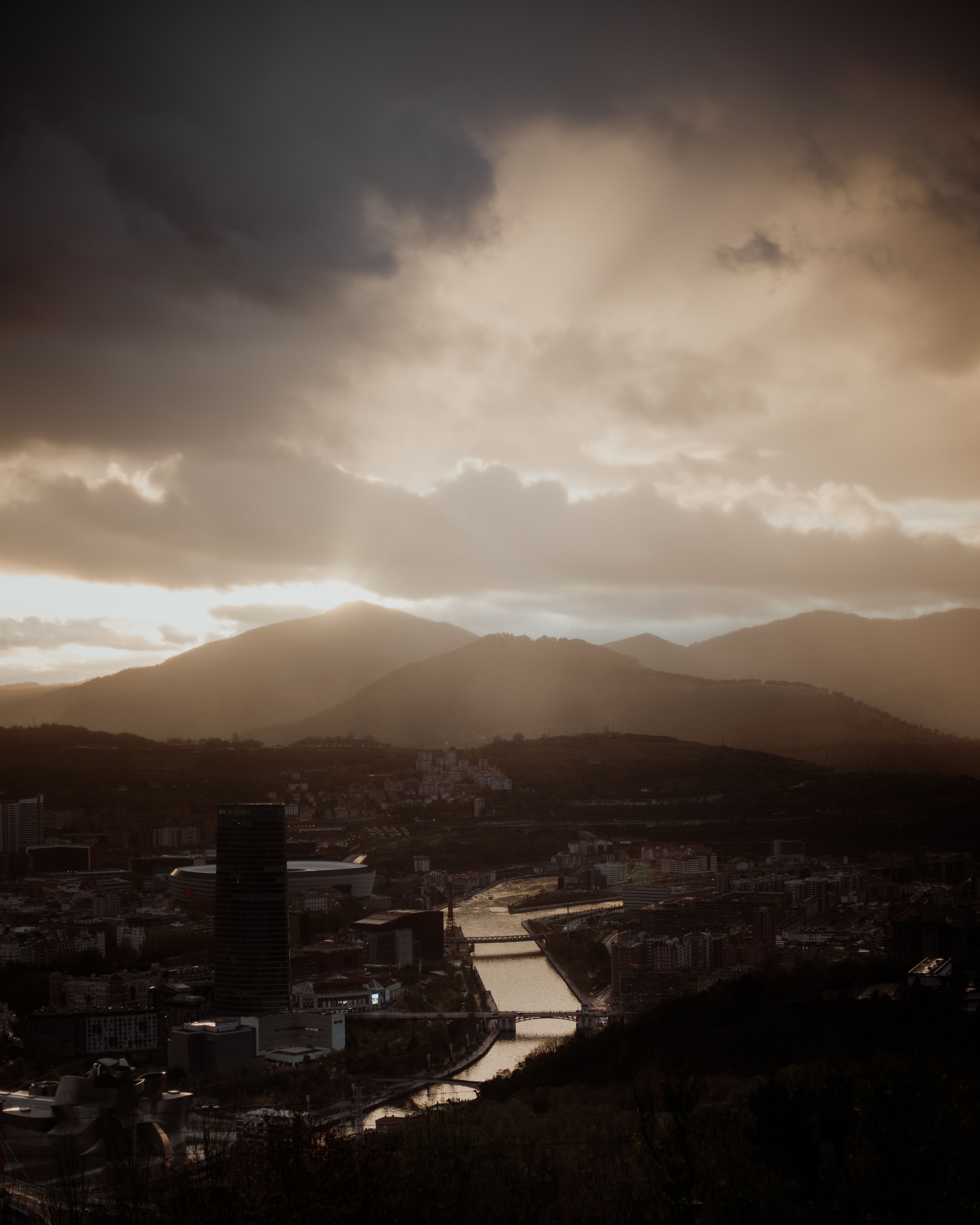 Aerial View of Cityscape at Twilight · Free Stock Photo