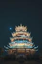 Majestic Night View of Illuminated Pagoda