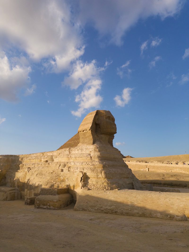 Great Sphinx of Giza under a clear blue sky