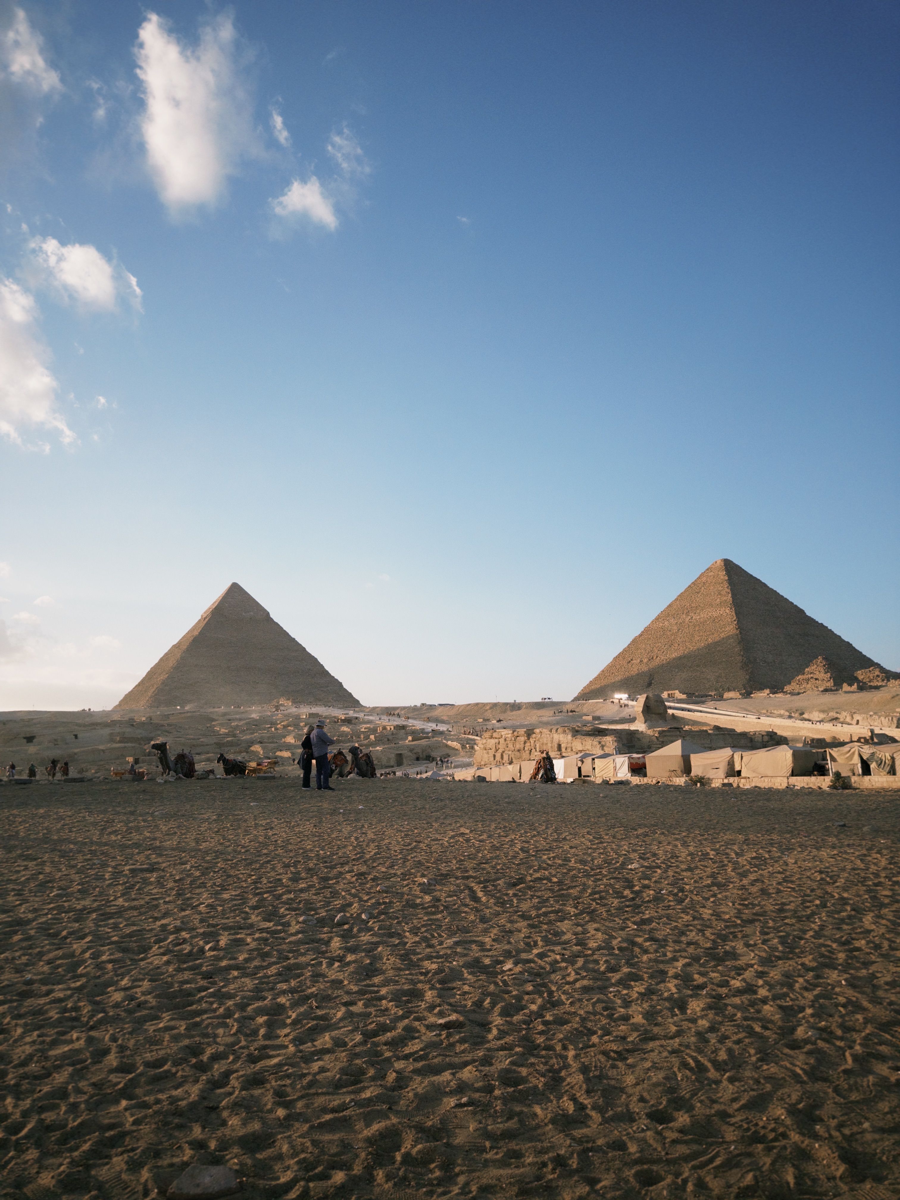 Majestic View of the Pyramids of Giza at Dusk · Free Stock Photo