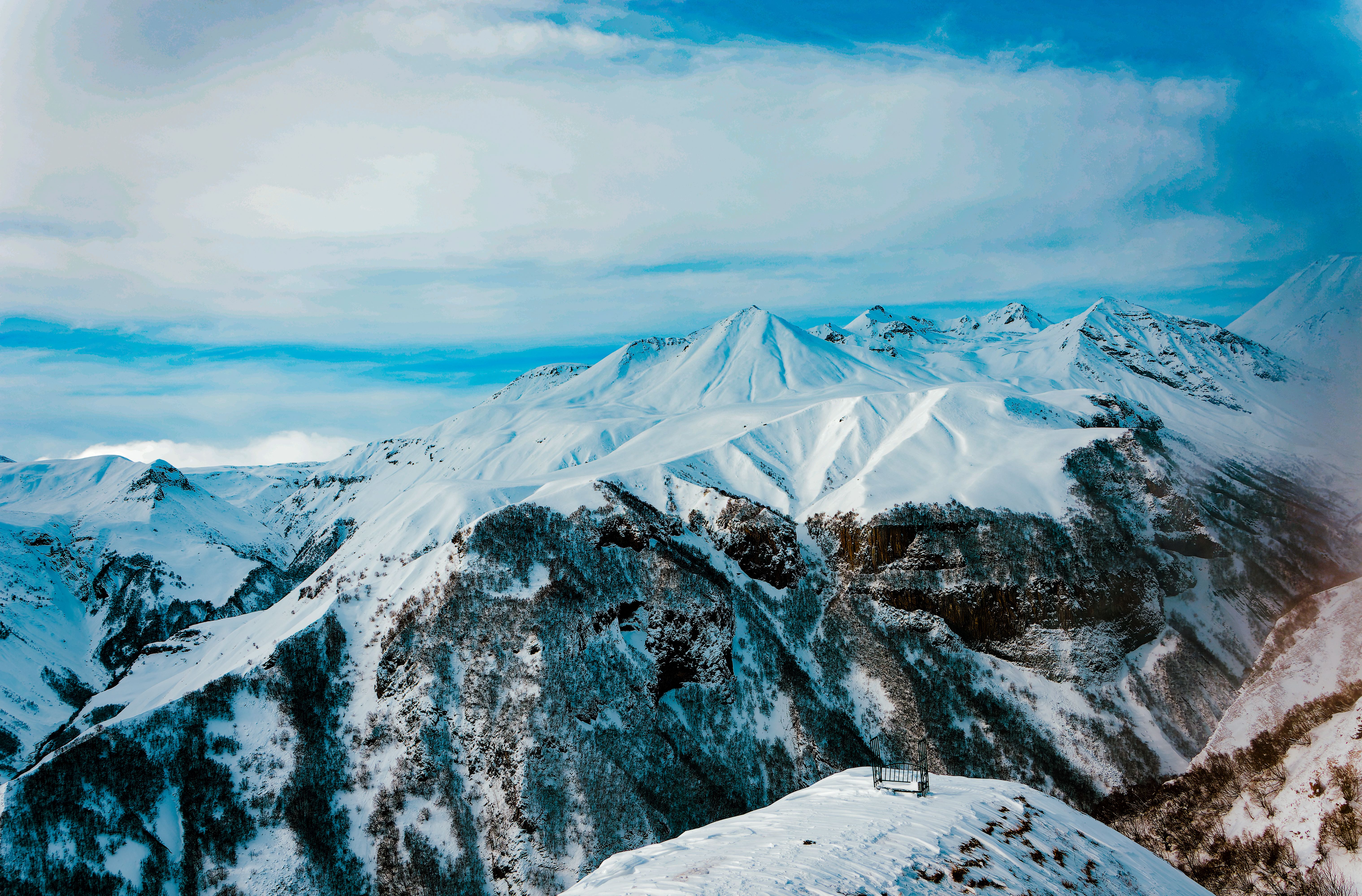 四川 冬季 雪山 公路 旅行