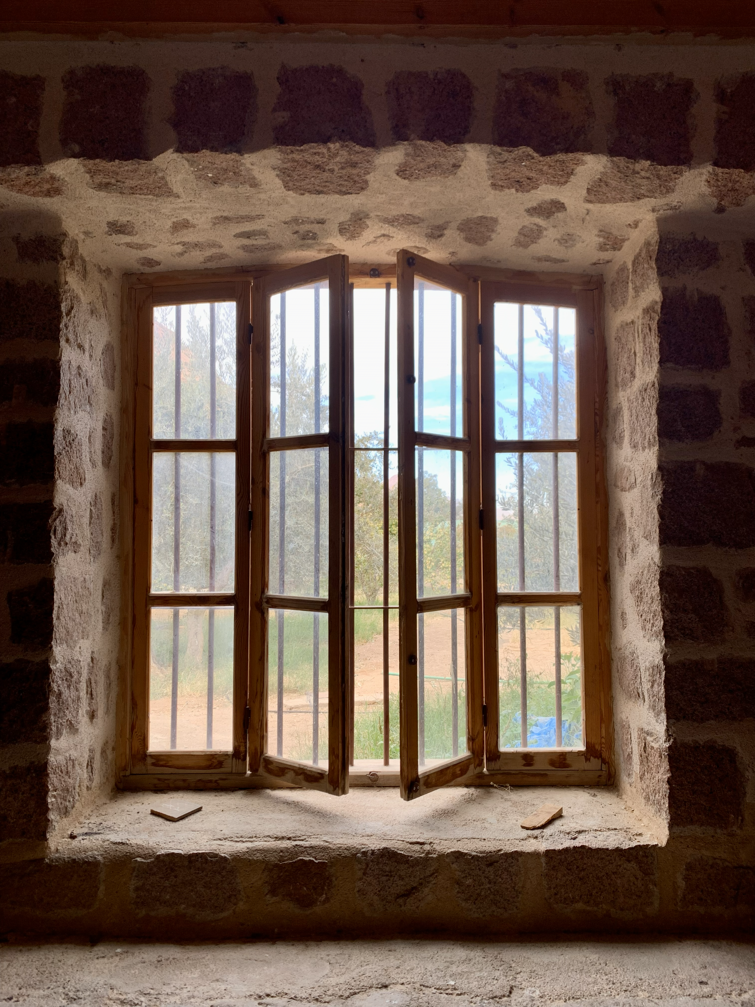 Rustic Stone Window View in Sinai Monastery · Free Stock Photo