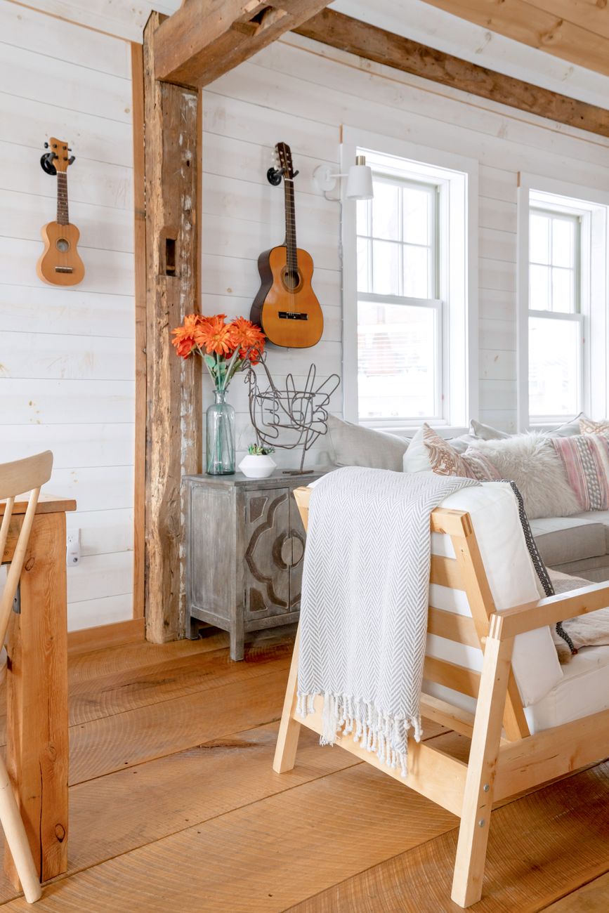 Farmhouse sitting room with inglenook fireplace