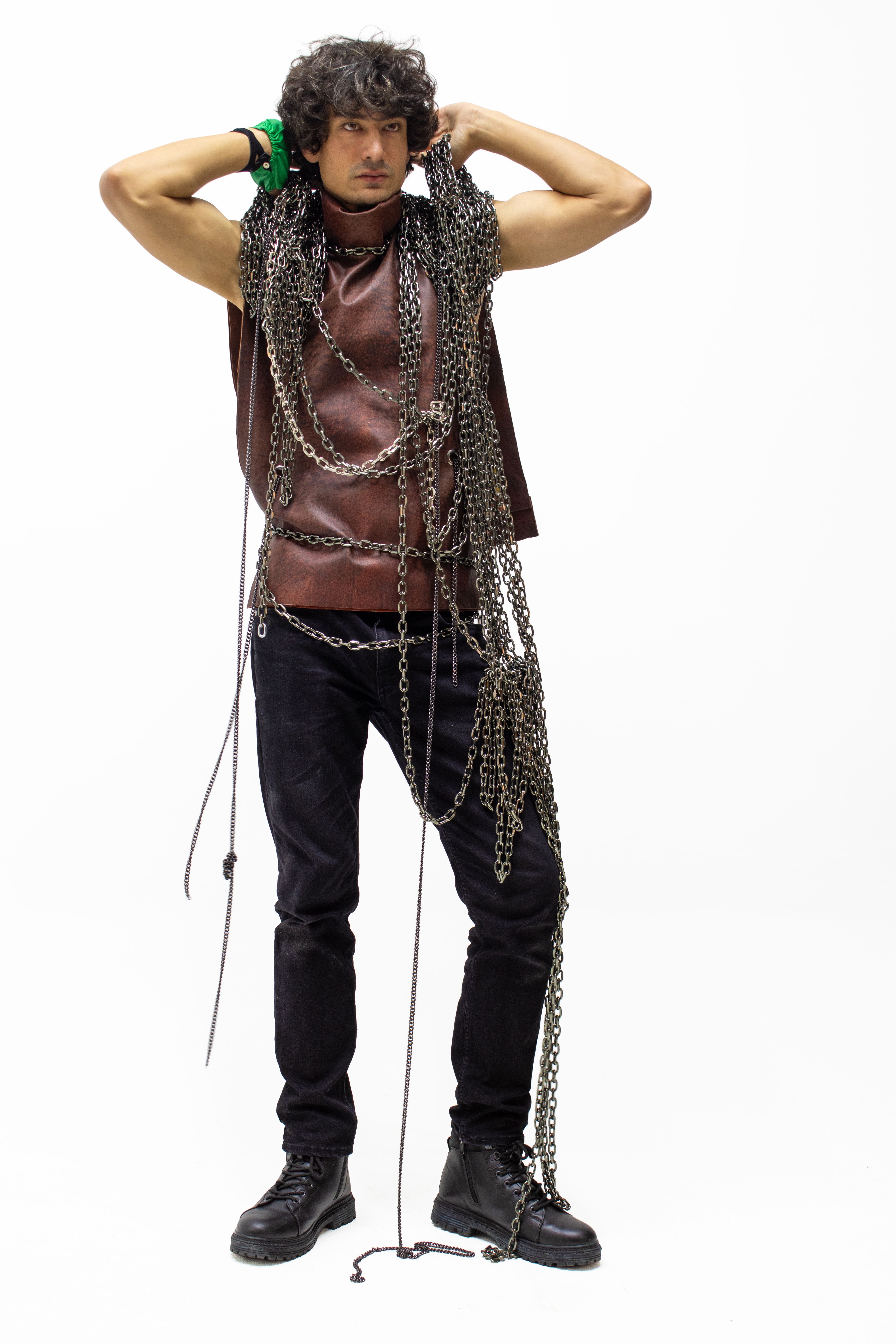 Fashion Portrait of a Model with Chains in Studio · Free Stock Photo