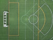 Aerial View of an Empty Soccer Field